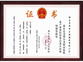 農(nóng)牧業(yè)產(chǎn)業(yè)化經(jīng)營重點龍頭企業(yè)